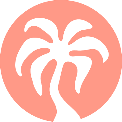 real estate visuals pink palm tree logo